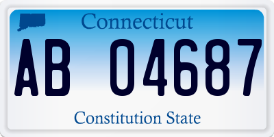 CT license plate AB04687