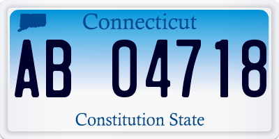 CT license plate AB04718