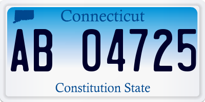 CT license plate AB04725