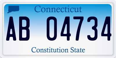 CT license plate AB04734