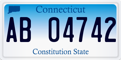 CT license plate AB04742