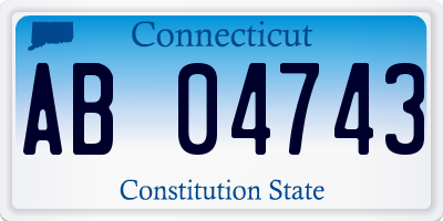 CT license plate AB04743