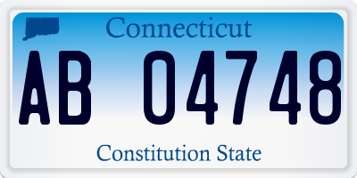 CT license plate AB04748