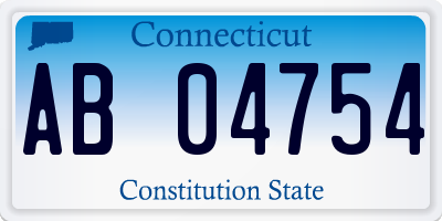 CT license plate AB04754