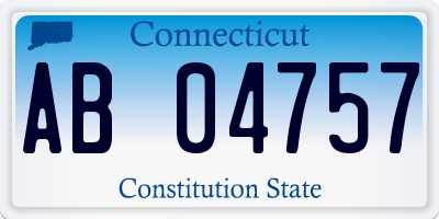 CT license plate AB04757