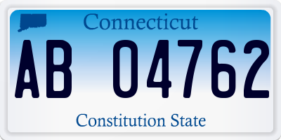 CT license plate AB04762