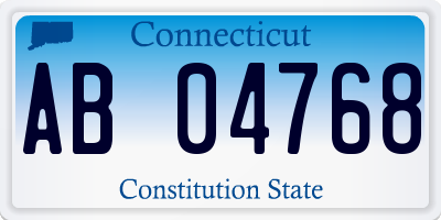 CT license plate AB04768