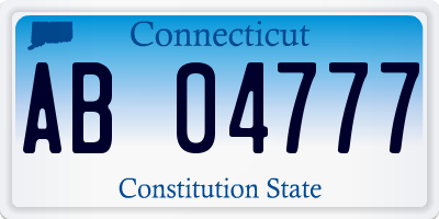 CT license plate AB04777