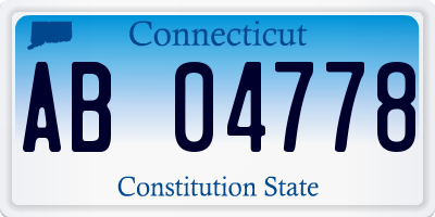 CT license plate AB04778