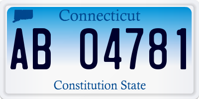 CT license plate AB04781