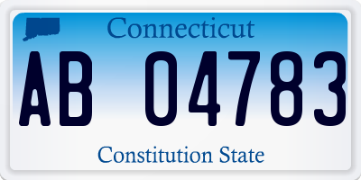 CT license plate AB04783