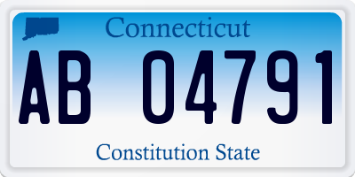 CT license plate AB04791