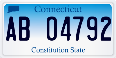 CT license plate AB04792