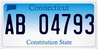 CT license plate AB04793