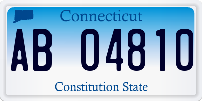 CT license plate AB04810