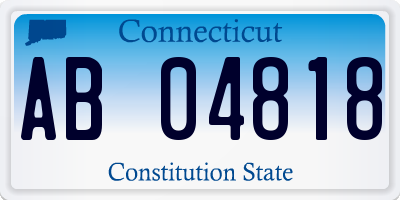 CT license plate AB04818