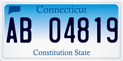 CT license plate AB04819