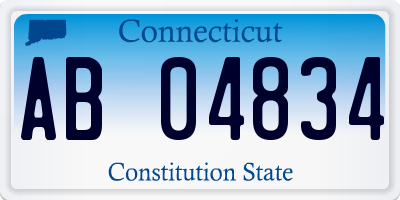 CT license plate AB04834