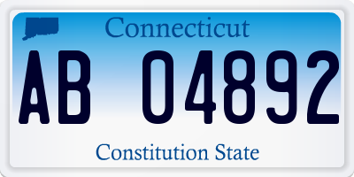 CT license plate AB04892