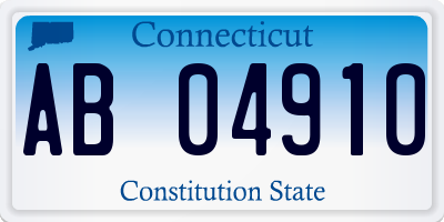 CT license plate AB04910