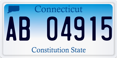 CT license plate AB04915