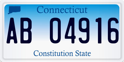 CT license plate AB04916