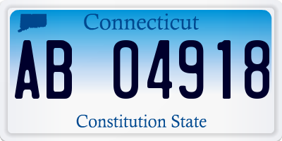 CT license plate AB04918