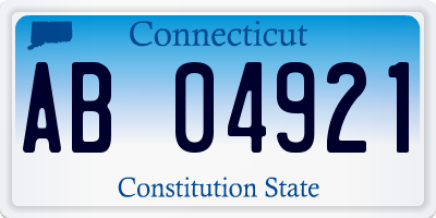 CT license plate AB04921