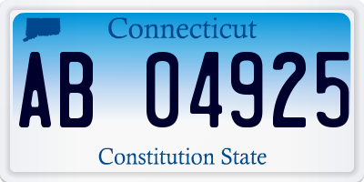 CT license plate AB04925