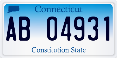 CT license plate AB04931