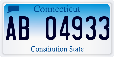 CT license plate AB04933