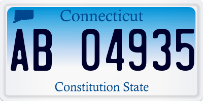 CT license plate AB04935