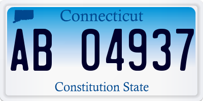 CT license plate AB04937