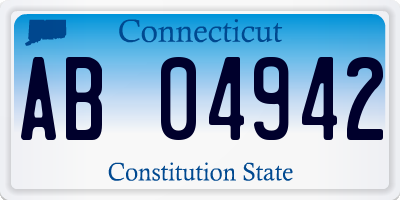 CT license plate AB04942