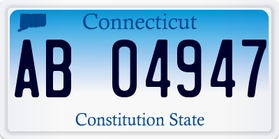 CT license plate AB04947