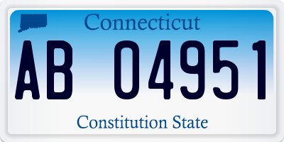 CT license plate AB04951