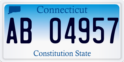 CT license plate AB04957