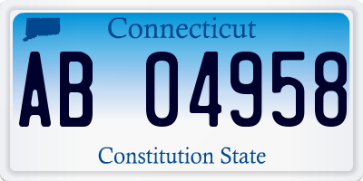 CT license plate AB04958