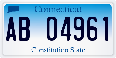 CT license plate AB04961