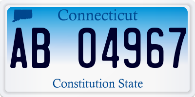 CT license plate AB04967