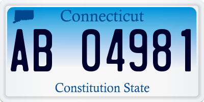 CT license plate AB04981