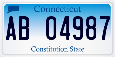 CT license plate AB04987