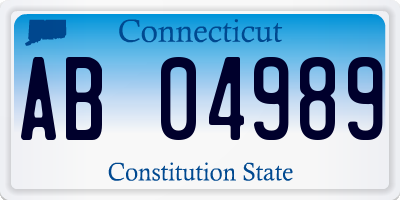 CT license plate AB04989