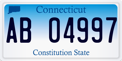 CT license plate AB04997