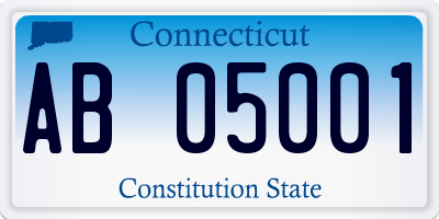 CT license plate AB05001