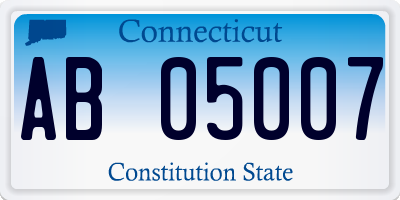 CT license plate AB05007