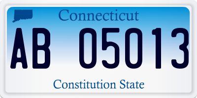 CT license plate AB05013