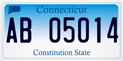 CT license plate AB05014