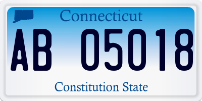 CT license plate AB05018