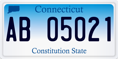 CT license plate AB05021